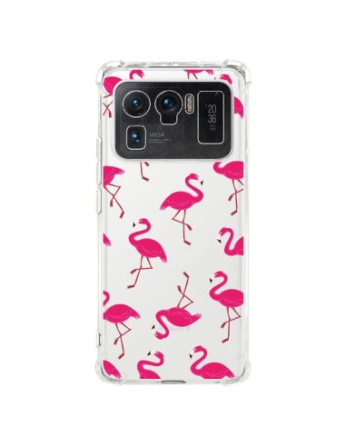 Coque Xiaomi Mi 11 Ultra flamant Rose et Flamingo Transparente - Nico