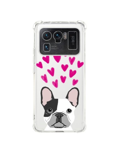 Coque Xiaomi Mi 11 Ultra Bulldog Français Coeurs Chien Transparente - Pet Friendly