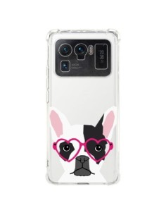 Coque Xiaomi Mi 11 Ultra Bulldog Français Lunettes Coeurs...