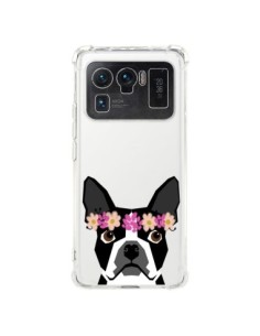 Coque Xiaomi Mi 11 Ultra Boston Terrier Fleurs Chien...
