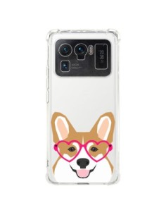 Coque Xiaomi Mi 11 Ultra Chien Marrant Lunettes Coeurs...