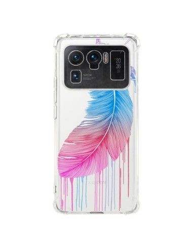 Coque Xiaomi Mi 11 Ultra Plume Feather Arc en Ciel Transparente - Rachel Caldwell