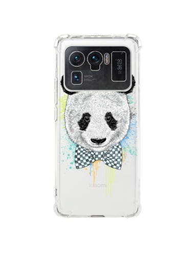 Coque Xiaomi Mi 11 Ultra Panda Noeud Papillon Transparente - Rachel Caldwell
