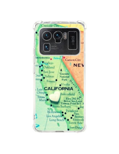 Coque Xiaomi Mi 11 Ultra Carte Map Californie - R Delean