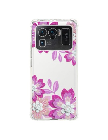 Coque Xiaomi Mi 11 Ultra Winter Flower Rose, Fleurs d'Hiver Transparente - Sylvia Cook