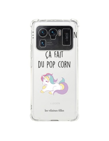 Coque Xiaomi Mi 11 Ultra Je suis une licorne, quand je pète ça fait du pop corn Transparente - Les Vilaines Filles