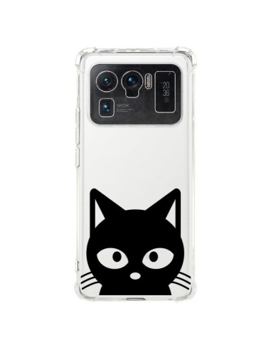 Coque Xiaomi Mi 11 Ultra Tête Chat Noir Cat Transparente - Yohan B.