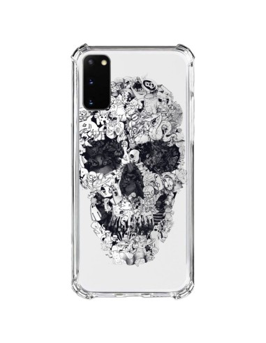 Coque Samsung Galaxy S20 FE Doodle Skull Dessin Tête de Mort Transparente - Ali Gulec