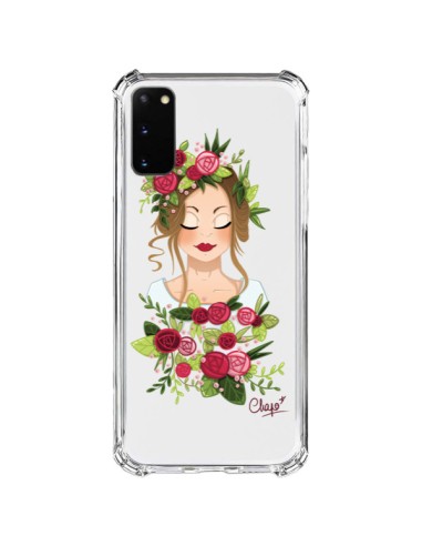 Coque Samsung Galaxy S20 FE Femme Closed Eyes Fleurs Transparente - Chapo