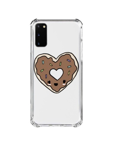 Samsung Galaxy S20 FE Case Donut Heart Chocolate Clear - Claudia Ramos