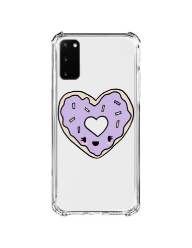 Samsung Galaxy S20 FE Case Donut Heart Purple Clear - Claudia Ramos