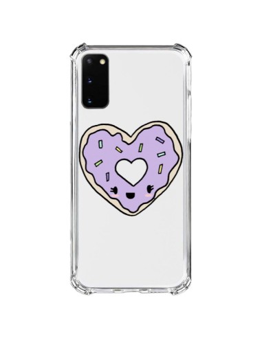 Cover Samsung Galaxy S20 FE Ciambella Cuore Viola Trasparente - Claudia Ramos