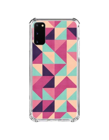 Cover Samsung Galaxy S20 FE Azteque Triangolo Rosa Verde - Eleaxart