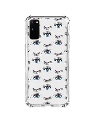 Samsung Galaxy S20 FE Case Eyes Blue Mosaic Clear - Léa Clément