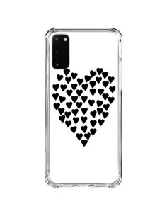 Coque Samsung Galaxy S20 FE Coeur en coeurs noirs - Project M