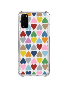 Coque Samsung Galaxy S20 FE Coeurs Heart Couleur Transparente - Project M
