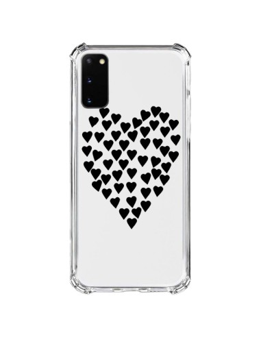 Samsung Galaxy S20 FE Case Hearts Love Black Clear - Project M