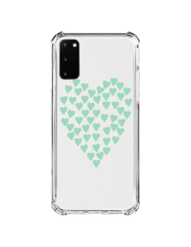 Samsung Galaxy S20 FE Case Hearts Love Green Mint Clear - Project M