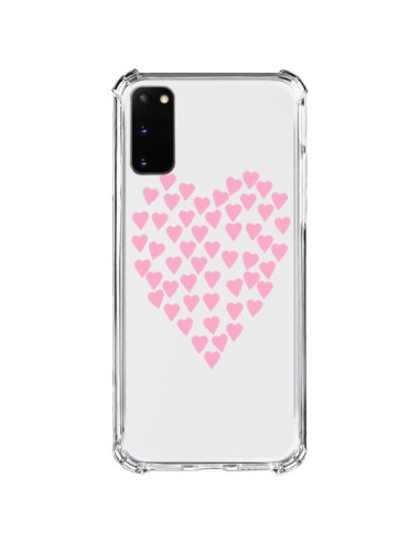 Coque Samsung Galaxy S20 FE Coeurs Heart Love Rose Pink Transparente - Project M