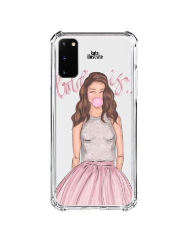 Samsung Galaxy S20 FE Case Bubble Girl Tiffany Pink Clear - kateillustrate