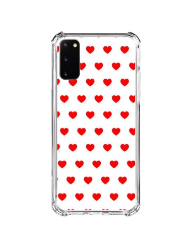 Samsung Galaxy S20 FE Case Heart Red sfondo White - Laetitia