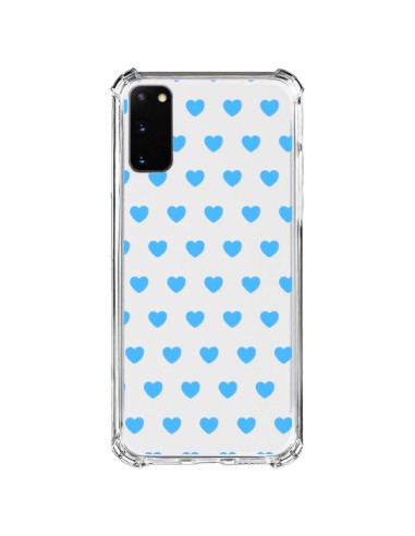 Coque Samsung Galaxy S20 FE Coeur Heart Love Amour Bleu Transparente - Laetitia