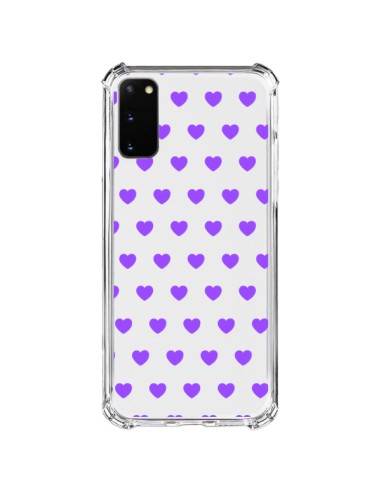 Coque Samsung Galaxy S20 FE Coeur Heart Love Amour Violet Transparente - Laetitia