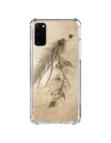 Coque Samsung Galaxy S20 FE Bohemian Feather Plume Attrape Reves - LouJah