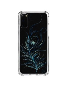 Samsung Galaxy S20 FE Case Feather Plume Black Blue - LouJah