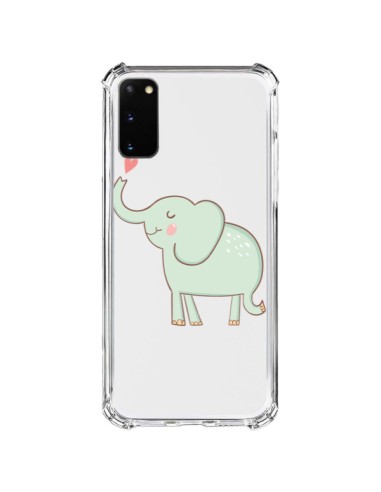 Coque Samsung Galaxy S20 FE Elephant Elefant Animal Coeur Love  Transparente - Petit Griffin