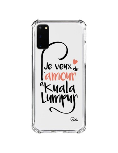 Coque Samsung Galaxy S20 FE Je veux de l'amour à Kuala Lumpur Transparente - Lolo Santo