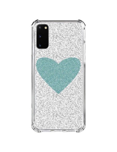 Samsung Galaxy S20 FE Case Heart Blue Green Argento Love - Mary Nesrala
