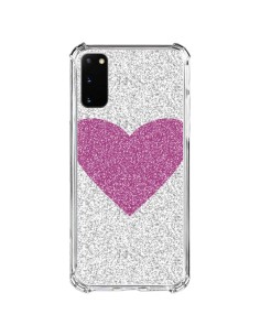 Coque Samsung Galaxy S20 FE Coeur Rose Argent Love - Mary Nesrala