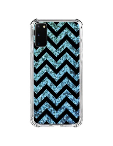 Cover Samsung Galaxy S20 FE Chevron Aqua Sparkle Triangolo Azteco - Mary Nesrala