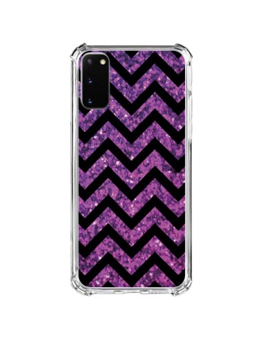 Cover Samsung Galaxy S20 FE Chevron Viola Sparkle Triangolo Azteco - Mary Nesrala