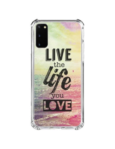 Cover Samsung Galaxy S20 FE Live the Life you Love, Vis la Vie que tu Aimes Amore - Mary Nesrala