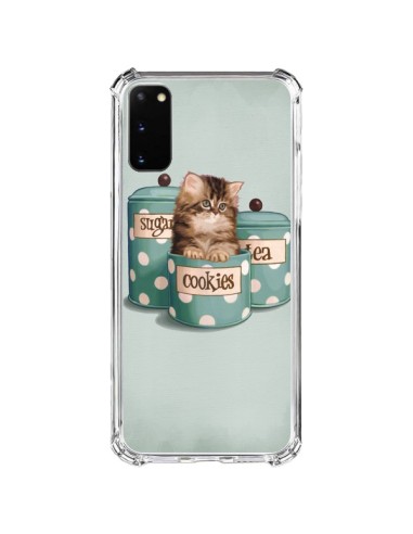 Coque Samsung Galaxy S20 FE Chaton Chat Kitten Boite Cookies Pois - Maryline Cazenave
