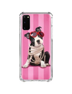 Coque Samsung Galaxy S20 FE Chien Dog Fashion Collier Perles Lunettes Coeur - Maryline Cazenave