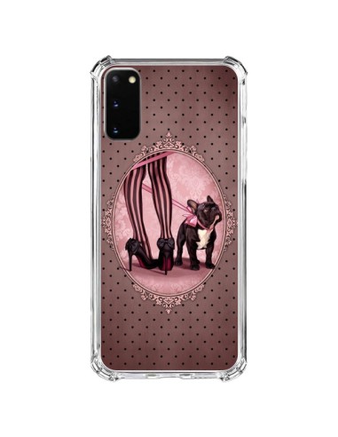 Coque Samsung Galaxy S20 FE Lady Jambes Chien Dog Rose Pois Noir - Maryline Cazenave