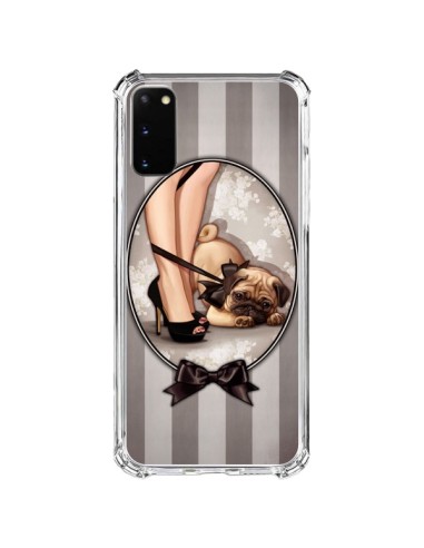 Cover Samsung Galaxy S20 FE Lady Nero Papillon Cane Luxe - Maryline Cazenave