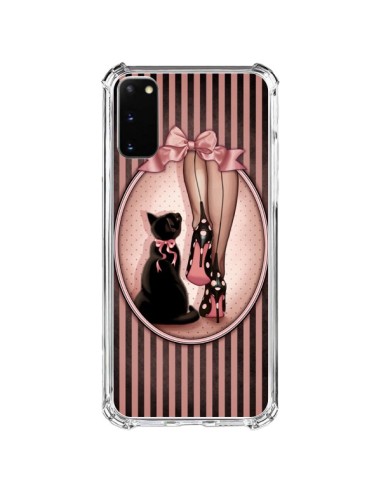 Coque Samsung Galaxy S20 FE Lady Chat Noeud Papillon Pois Chaussures - Maryline Cazenave