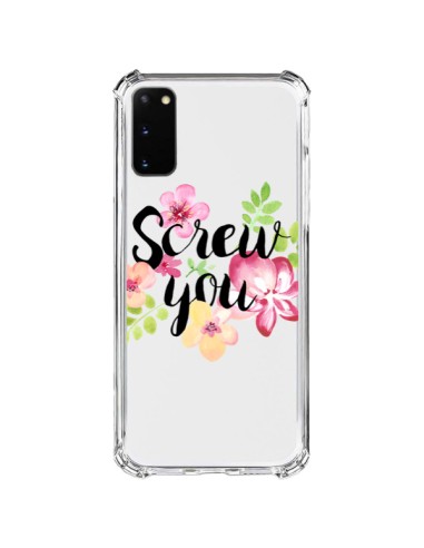 Samsung Galaxy S20 FE Case Screw you Flower Flowers Clear - Maryline Cazenave