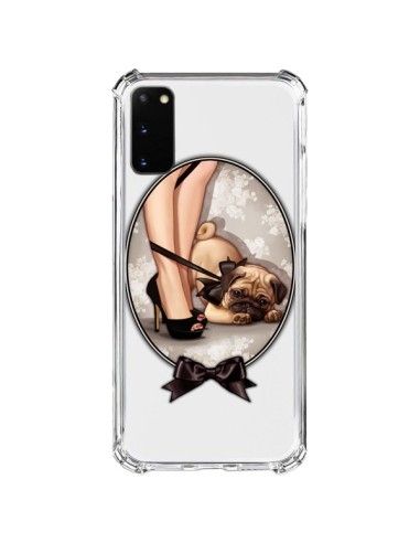 Samsung Galaxy S20 FE Case Lady Jambes Dog Bulldog Dog Bow tie Clear - Maryline Cazenave