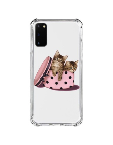 Coque Samsung Galaxy S20 FE Chaton Chat Kitten Boite Pois Transparente - Maryline Cazenave