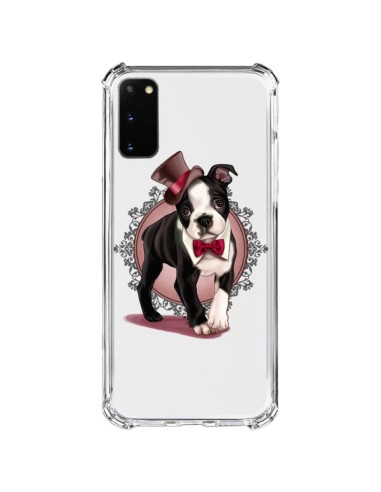 Samsung Galaxy S20 FE Case Dog Bulldog Dog Gentleman Bow tie Cappello Clear - Maryline Cazenave