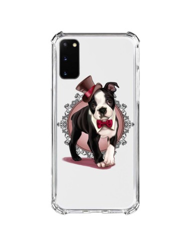 Cover Samsung Galaxy S20 FE Cane Bulldog Dog Gentleman Papillon Cappello Trasparente - Maryline Cazenave