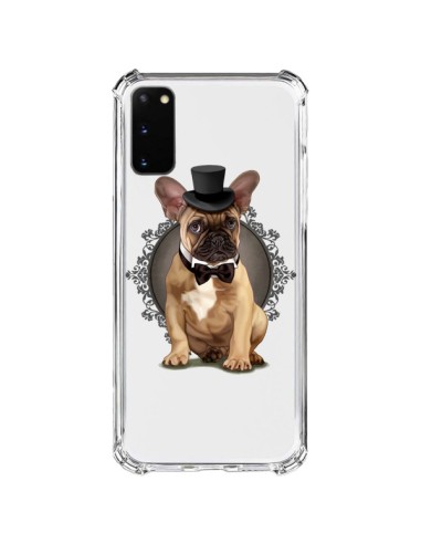 Coque Samsung Galaxy S20 FE Chien Bulldog Noeud Papillon Chapeau Transparente - Maryline Cazenave