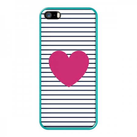 Coque Coeur Traits Marin pour iPhone 5 et 5S - Jonathan Perez Coque Coeur Traits Marin pour iPhone 5 et 5S - Jonathan Perez