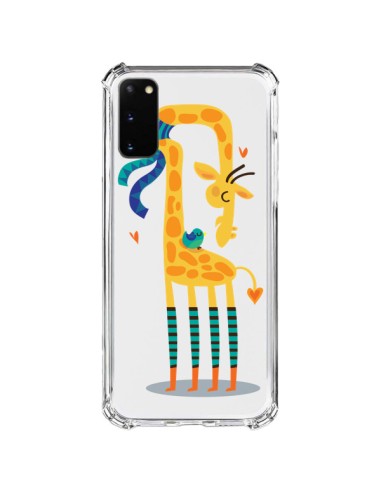 Cover Samsung Galaxy S20 FE L'oiseau e la Girafe Amore L'uccello e la Giraffa Trasparente - Maria Jose Da Luz