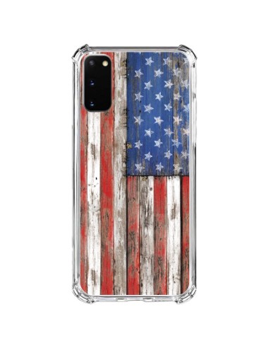 Coque Samsung Galaxy S20 FE Drapeau USA Vintage Bois Wood - Maximilian San